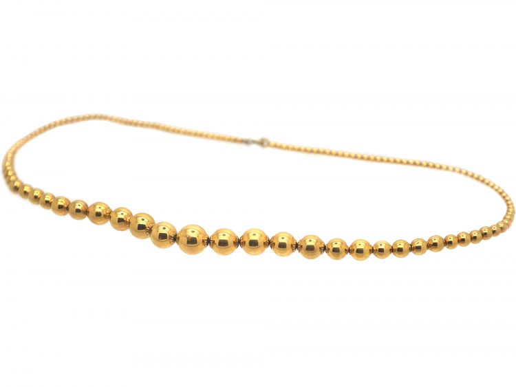 French Gold Graded Beads Necklace