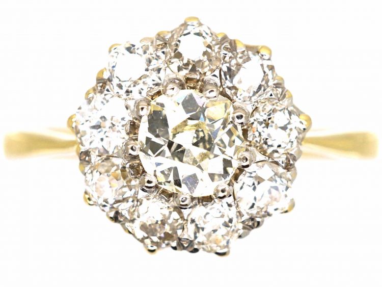 Early 20th Century 18ct Gold Diamond Daisy Cluster Ring