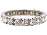 Art Deco French 18ct White Gold & Diamond Eternity Ring