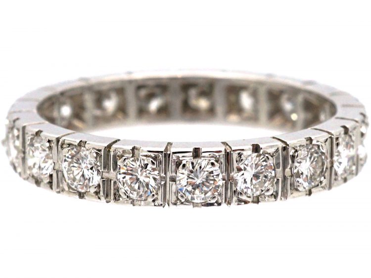 Art Deco French 18ct White Gold & Diamond Eternity Ring