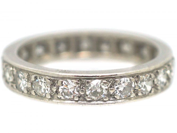 Art Deco French Platinum & Diamond Eternity Ring