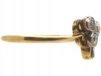 Edwardian 18ct Gold & Platinum Three Leaf Clover Ring set with Diamonds