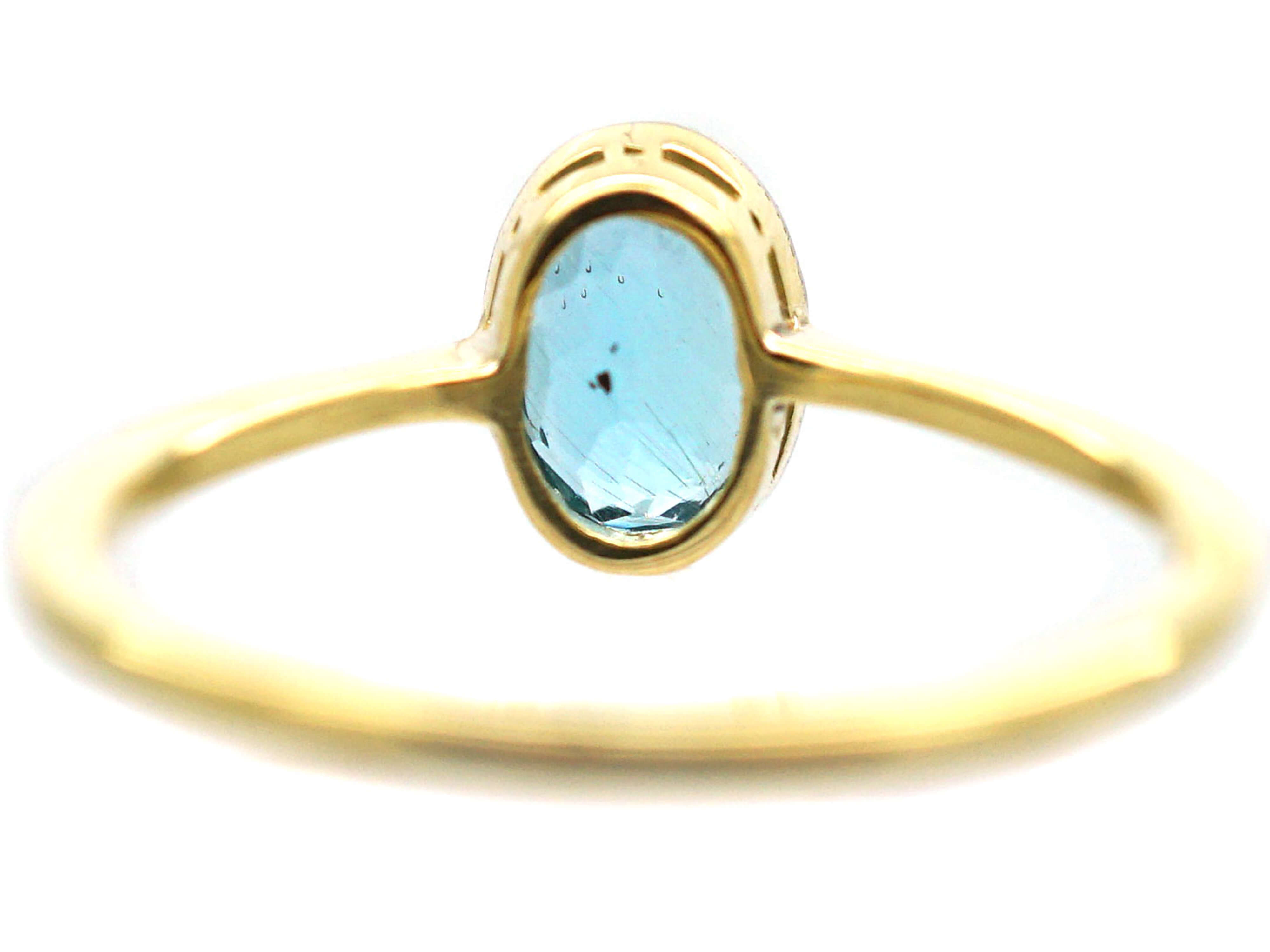 Art Deco 18ct Gold & Platinum, Aquamarine Ring (177R) | The Antique ...