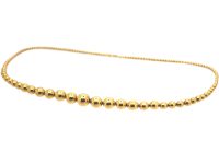 French 18ct Gold Graduated Bead Necklace