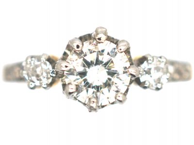 Edwardian 18ct Gold Three Stone Diamond Ring