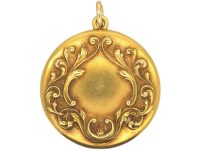 Art Nouveau 14ct Gold Round Locket