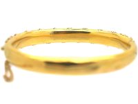 Victorian 15ct Gold Bangle with Applied Decoration