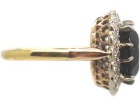 18ct Gold & Platinum, Green Tourmaline & Diamond Cluster Ring