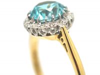 18ct Gold & Platinum, Diamond & Zircon Cluster Ring