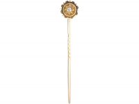 Victorian 15ct Gold Round Tie Pin set with a Diamond