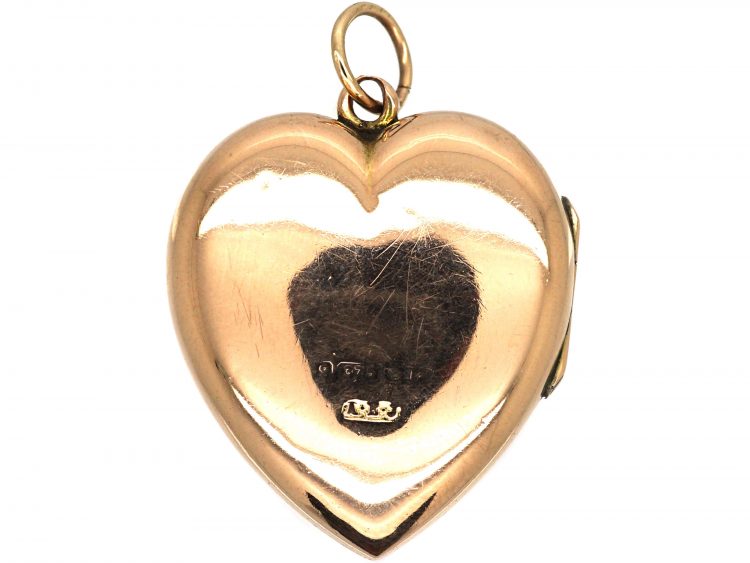 Edwardian 9ct Gold Heart Shaped Locket