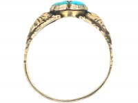 Regency 15ct Gold, Turquoise & Diamond Forget Me Not Cluster Ring