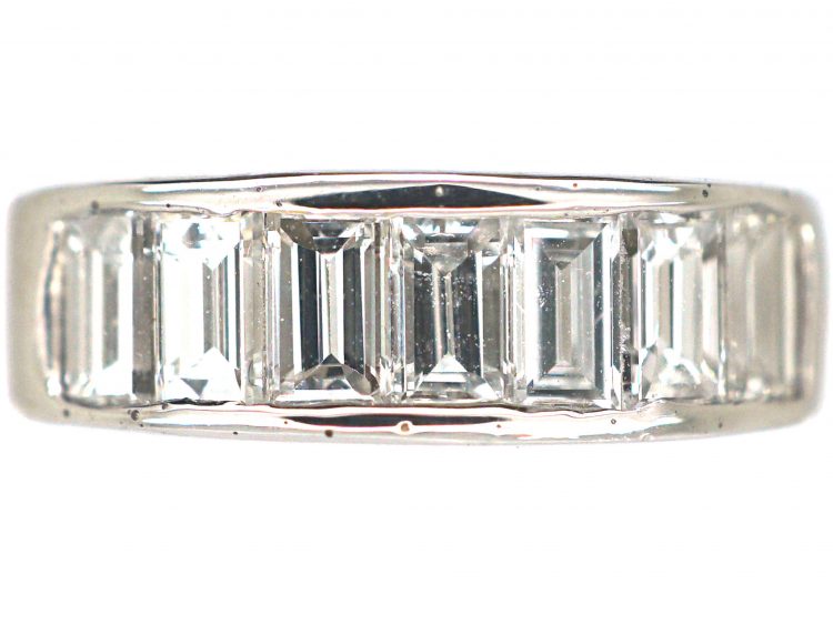 Art Deco 18ct White Gold & Baguette Diamond Ring