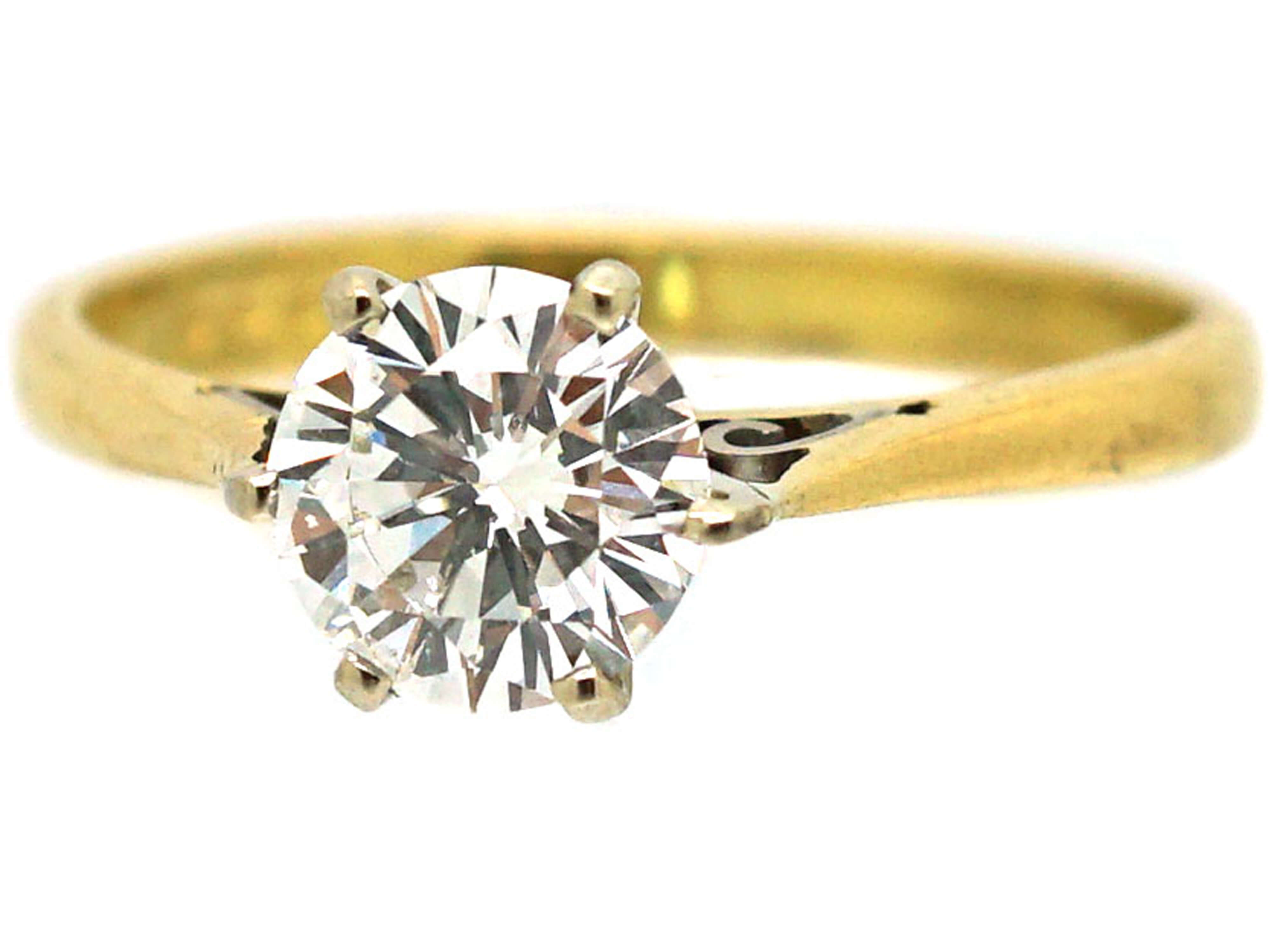 18ct Gold One Carat Diamond Solitaire Ring (73R) | The Antique ...