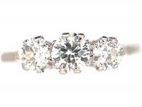 Art Deco Platinum & Three Stone Diamond Ring