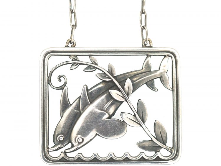 Silver Dolphins Pendant by Arno Malinowski for Georg Jensen