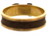 Victorian 18ct Gold & Hair Mourning Ring with Buckle Design