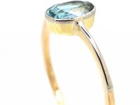 Art Deco 15ct Gold & Platinum, Aquamarine Ring
