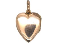 Edwardian 9ct Back & Front Heart Shaped Locket set with a Garnet & Natural Split Pearls
