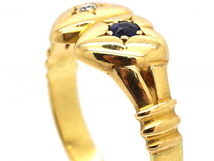 Edwardian 18ct Gold Double Heart Ring