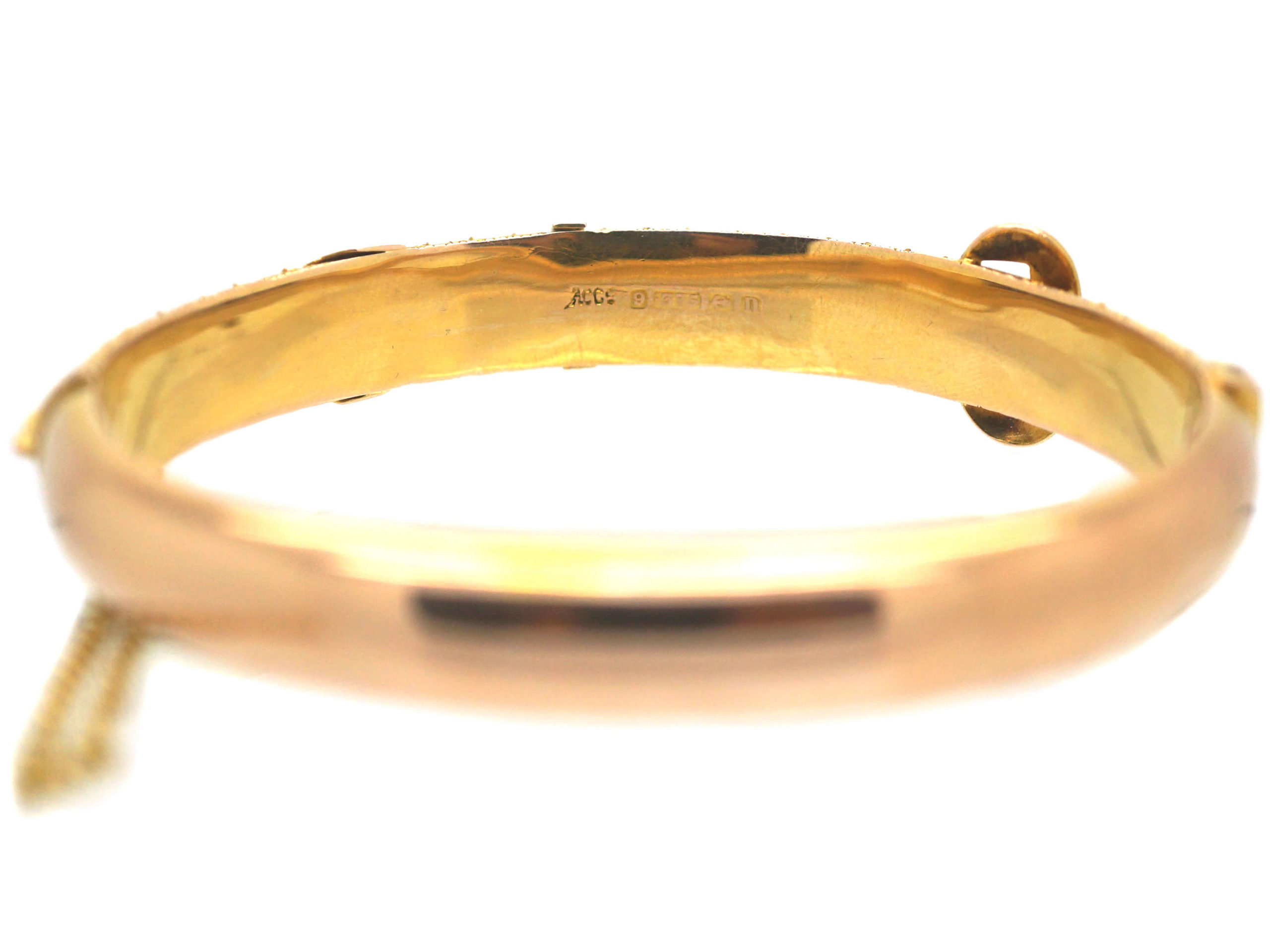 Edwardian 9ct Two Colour Gold Bangle with Buckle Motif (940P) | The ...