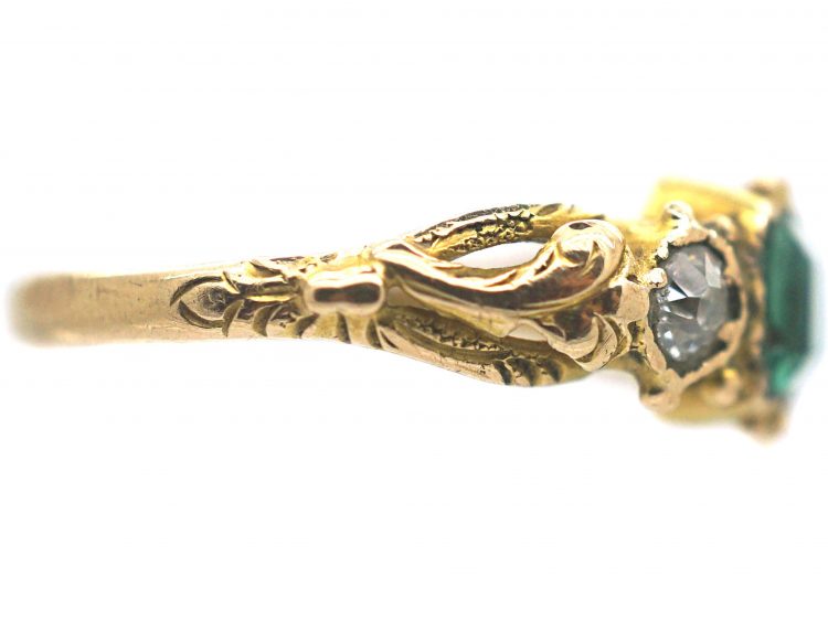 Regency 15ct Gold, Emerald & Diamond Ring