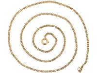 Edwardian 9ct Gold Flat Coiled Link Chain