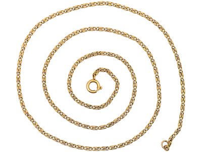 Edwardian 9ct Gold Flat Coiled Link Chain