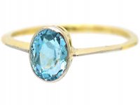 Art Deco 18ct Gold & Platinum, Aquamarine Ring
