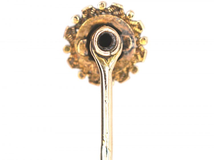 Victorian 15ct Gold Round Tie Pin set with a Diamond