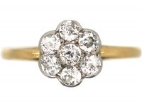 Edwardian 18ct Gold & Platinum Diamond Cluster Ring