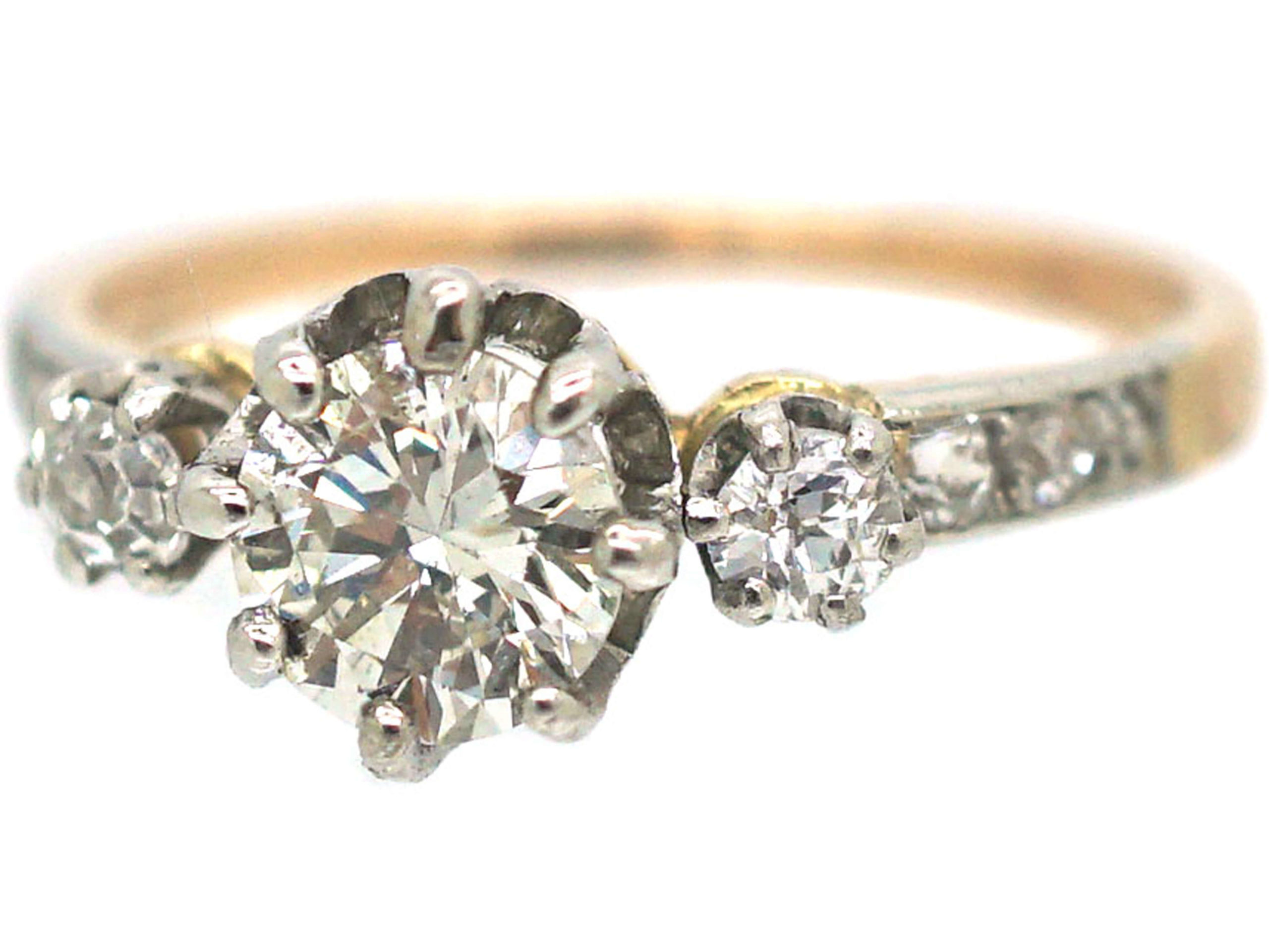 Edwardian 18ct Gold Three Stone Diamond Ring (69R) | The Antique ...