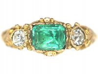 Regency 15ct Gold, Emerald & Diamond Ring