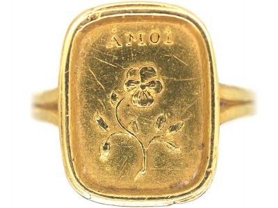 Victorian 18ct Gold Ring with Pense a Moi Motif