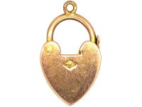 Edwardian 9ct Gold Heart Shaped Padlock