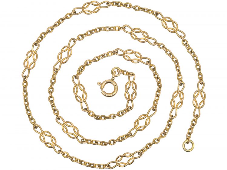Edwardian 15ct Gold Chain with Knot Motifs