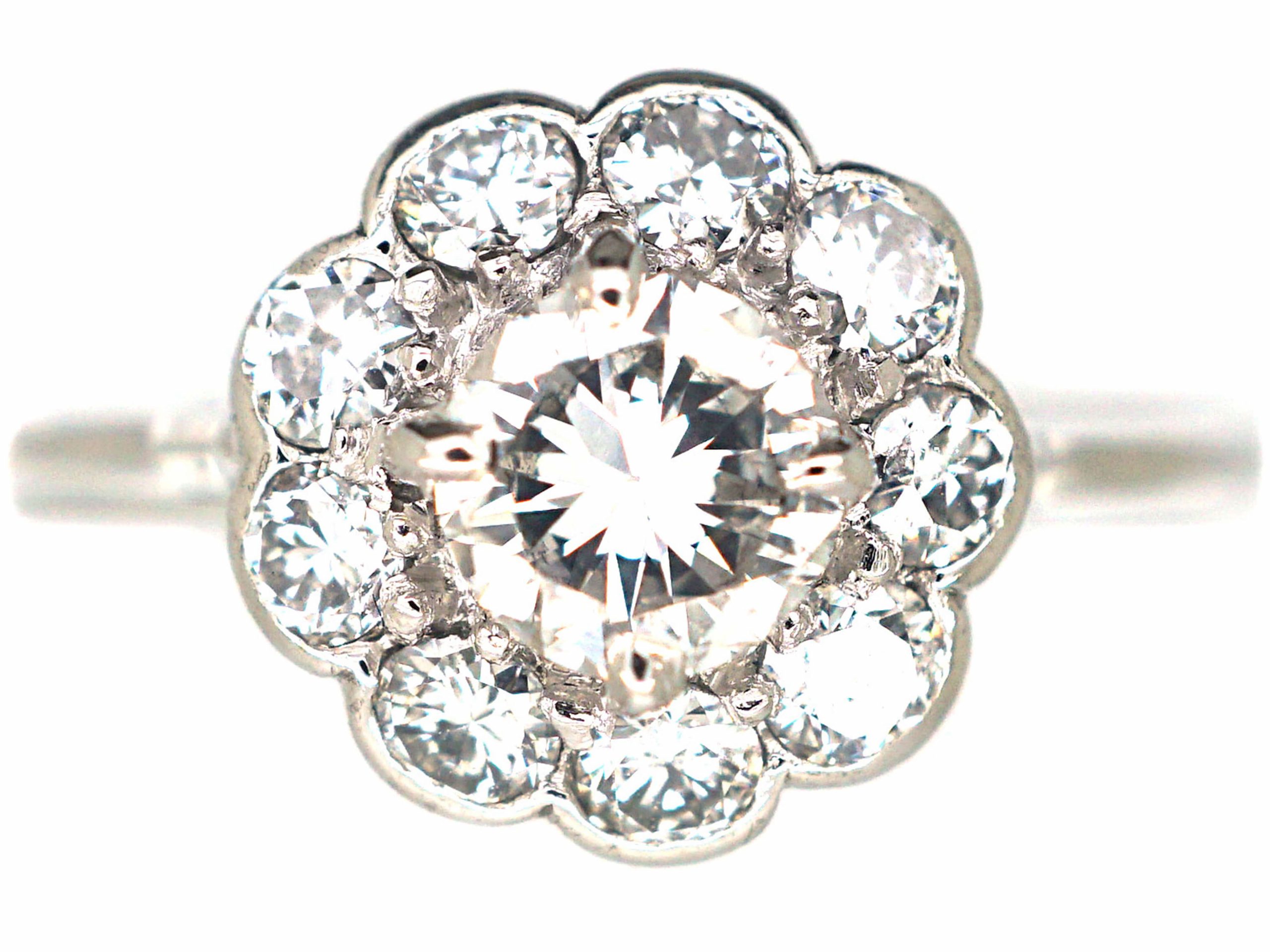 Edwardian Platinum, Diamond Daisy Cluster Ring Edwardian Platinum, Diamond Daisy Cluster Ring