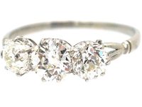 Edwardian Platinum, Three Stone Diamond Ring