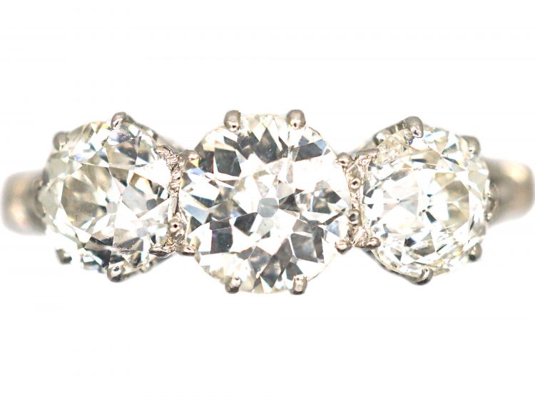 Edwardian Platinum, Three Stone Diamond Ring