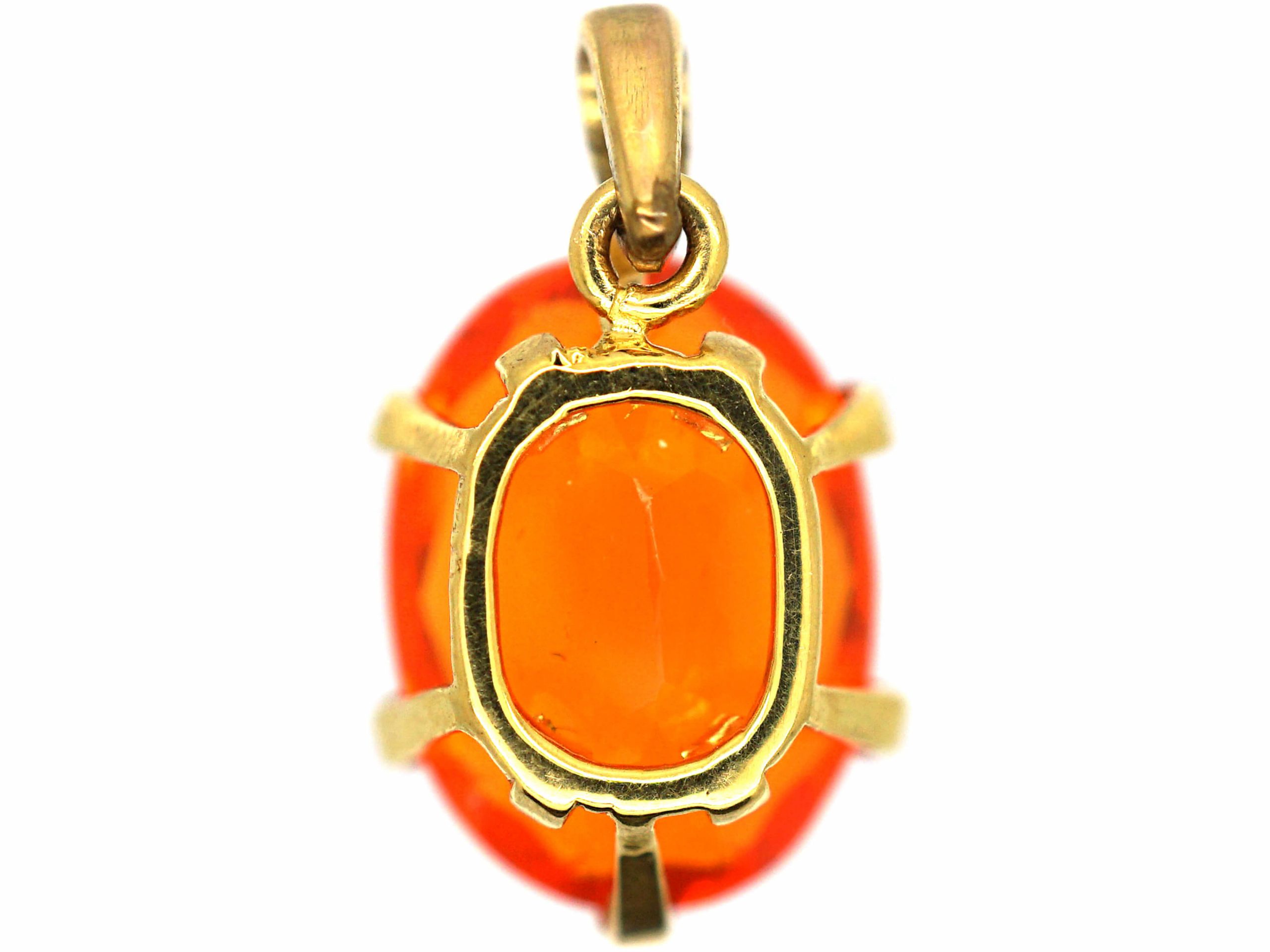 Fire Opal 3Ct Oval Cut Vintage Pendant Necklace 14K Yellow Gold Finish Gift outlets For Girlfriend