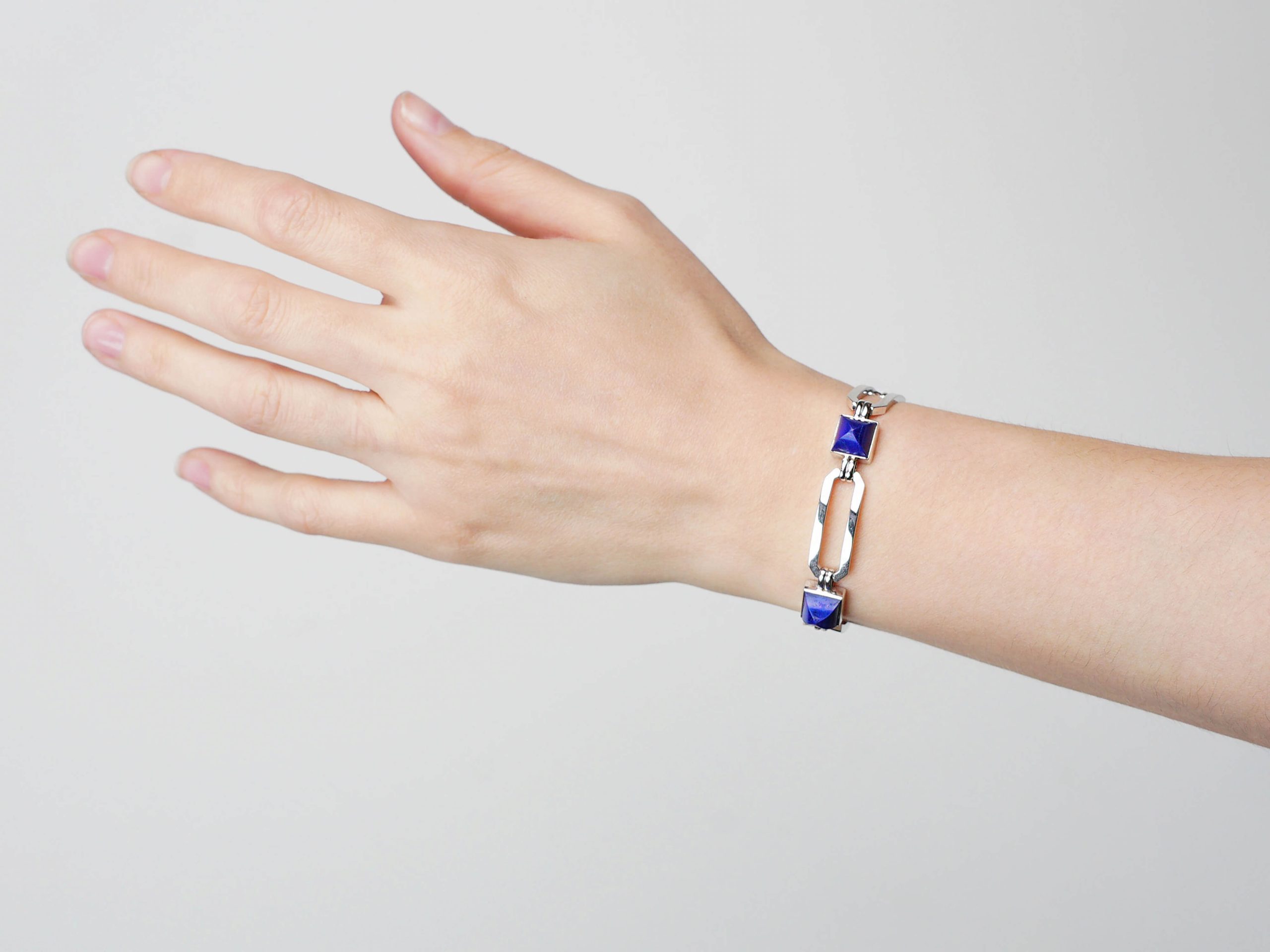 white gold lapis bracelet