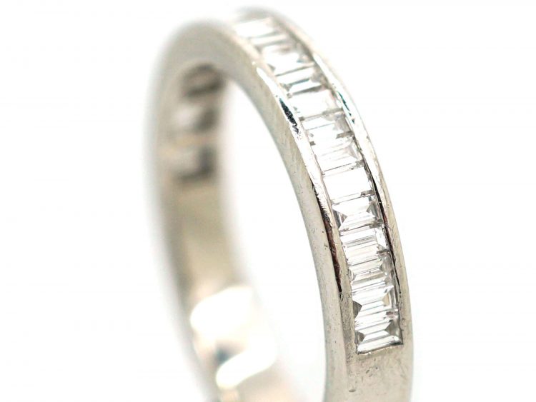 18ct White Gold & Baguette Diamond Half Eternity Ring
