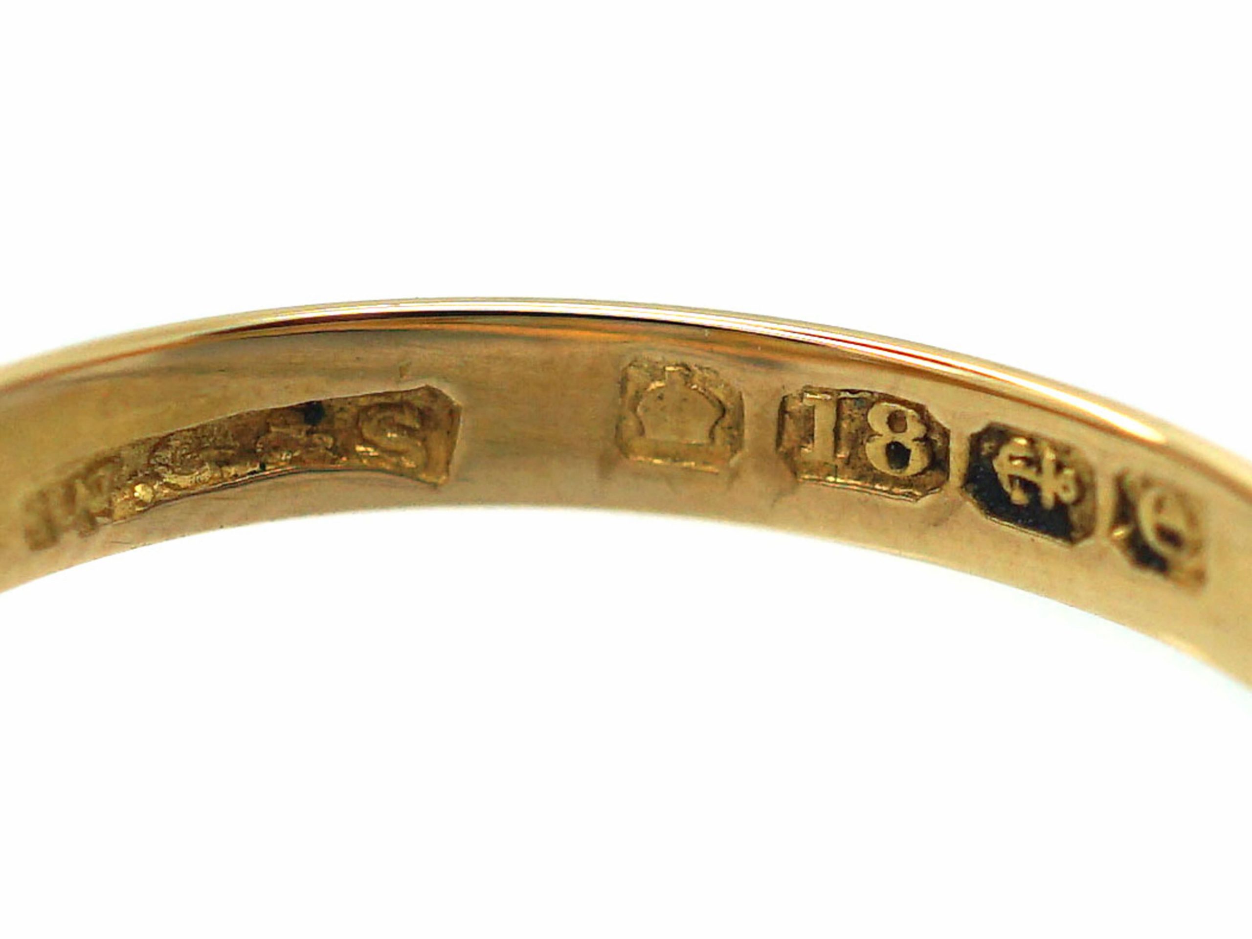 Edwardian 18ct Gold, Three Stone Opal & Diamond Ring (200R) | The ...