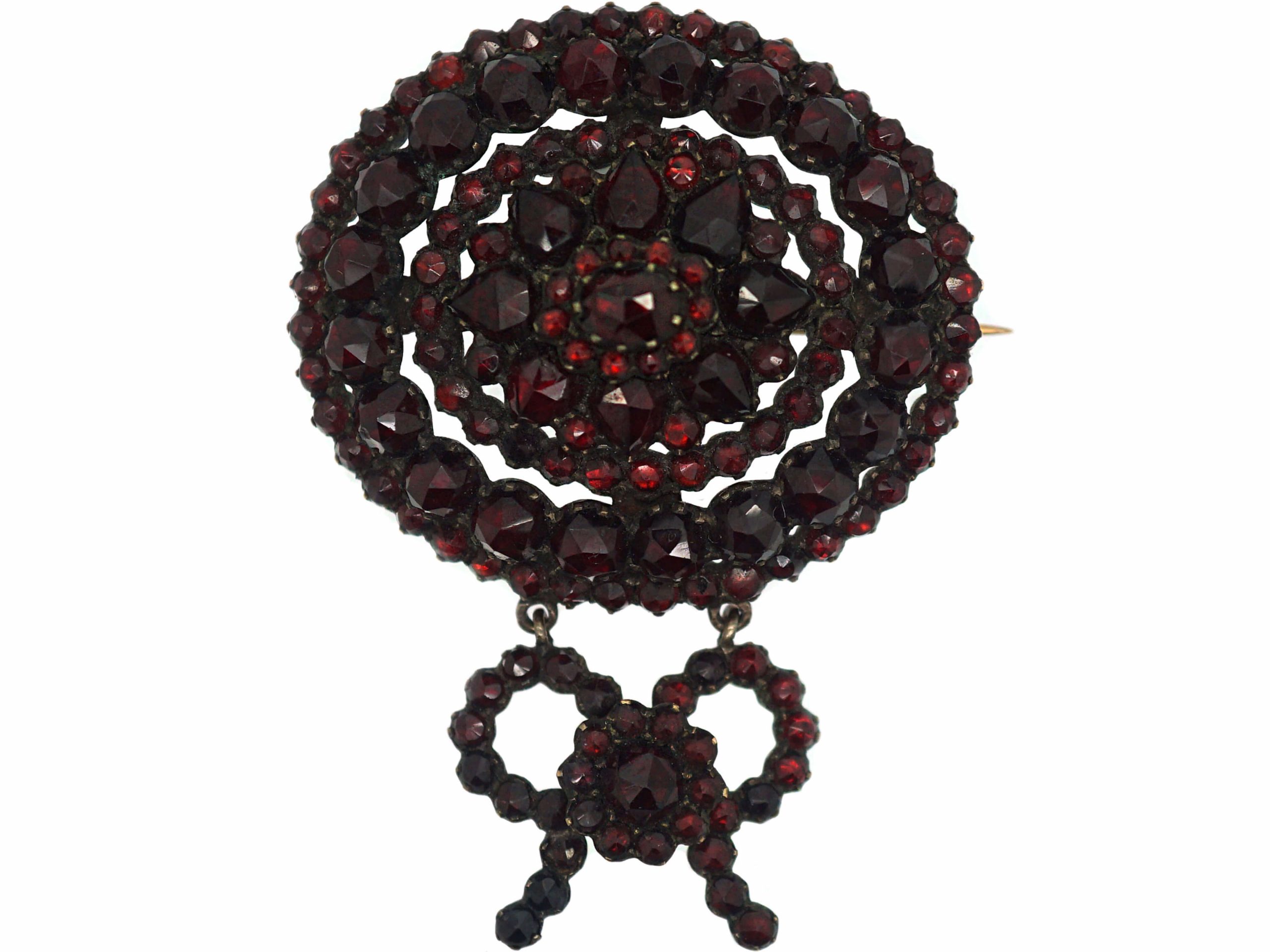 19th Century Bohemian Garnet Bow Brooch 19th Century Bohemian Garnet Bow Brooch
