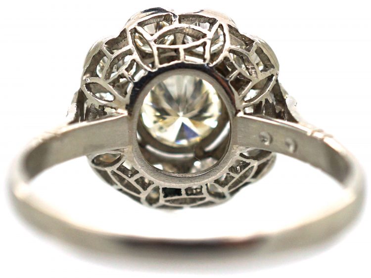 Art Deco Platinum & Diamond Daisy Cluster Ring
