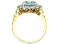 18ct Gold, Aquamarine & Diamond Cluster Ring