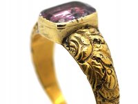 Georgian 18ct Gold & Foiled Amethyst Ring