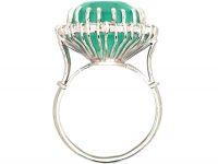 18ct White Gold Large Emerald & Diamond Cluster Ring
