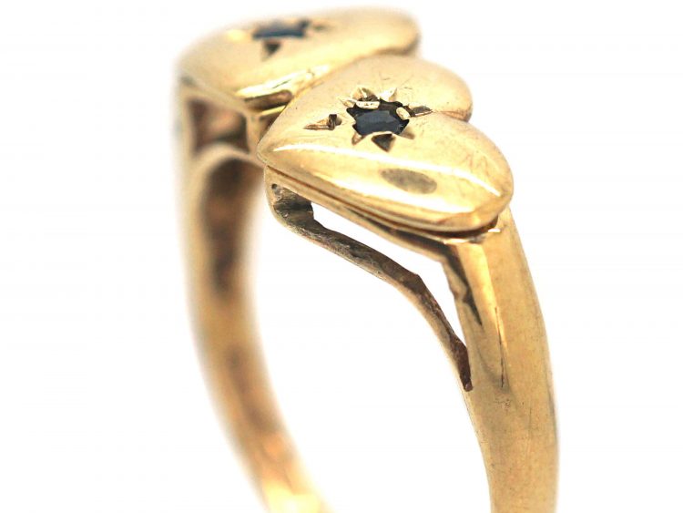 9ct Gold Double Heart Ring that Opens