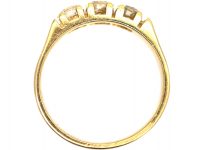 French 18ct Gold & Diamond Three Stone Ring